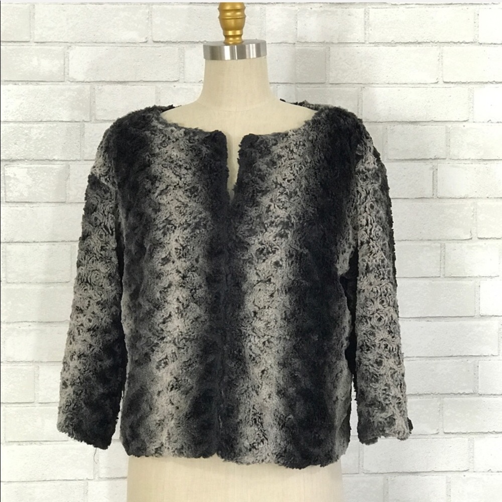 Adrienne Vittadini faux fur jacket size 10